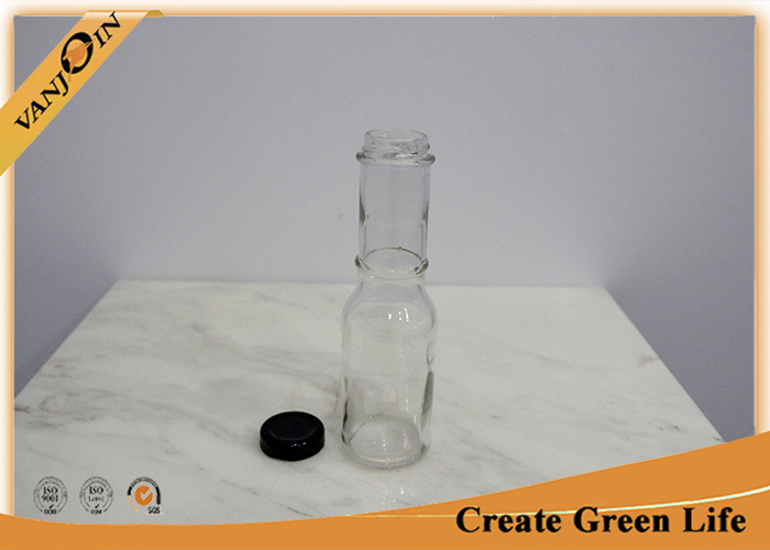 Wide Mouth 9oz Glass Sauce Bottles With Lug Cap 44mm Neck Finish