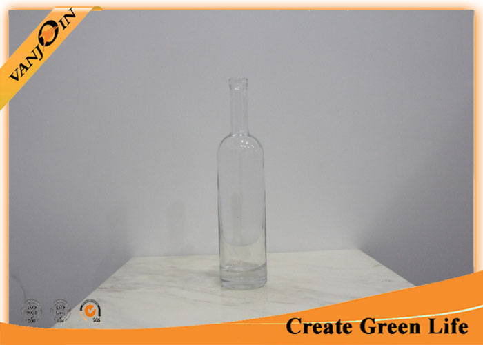 Clear 750ml Vodka Empty Wine Bottles With Cork 750g 19.5mm Neck Finish