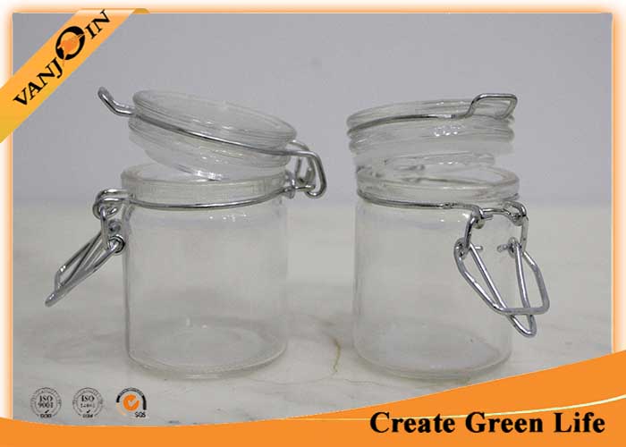 50ml Mini Clip Top Tea Coffee Sugar Storage Jars With Glass Lid 90g