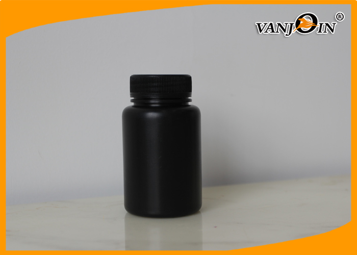 Medical 120cc HDPE Black Plastic Pharmacy Bottles , Medicine Pill Bottles