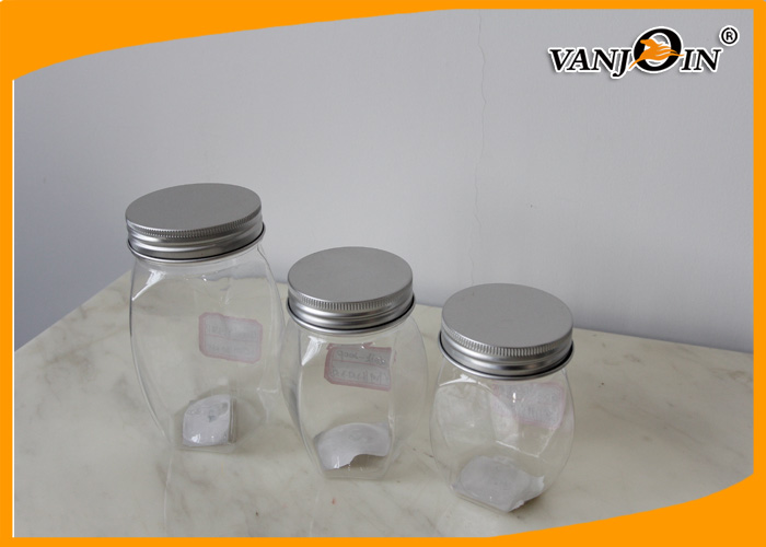 Empty Food Grade PET 300g Plastic Honey Jars With Aluminum Cap Sealed