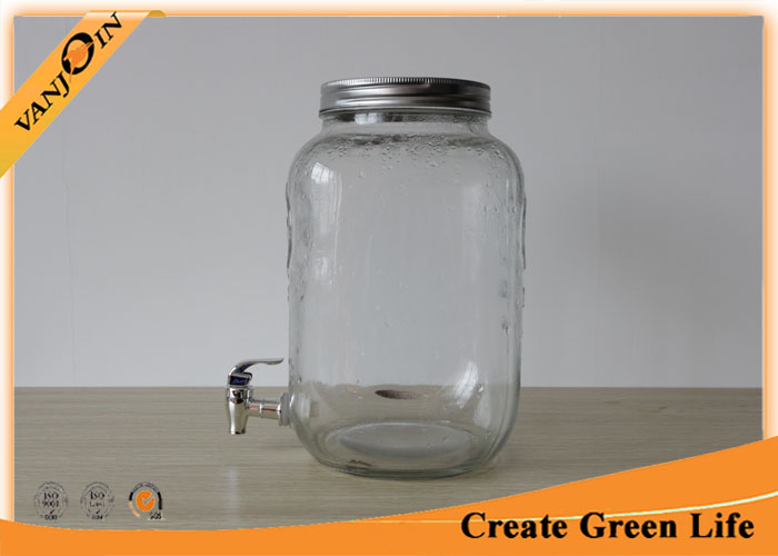 Clear Yorkshire 8L Glass Beverage Bottle With Tap Beverage Dispenser