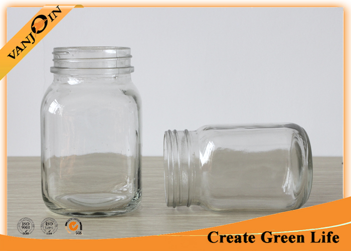 Food Packing Square Shape 12oz 20oz Eco Mason Glass Jars With Lids