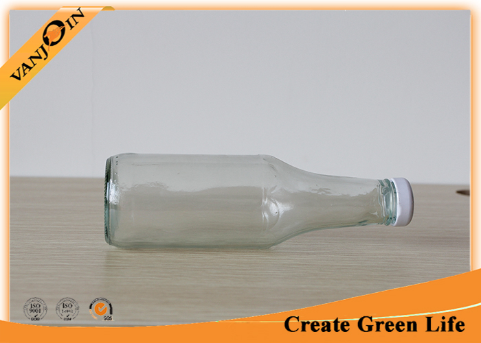 Food Grade 350ml Clear Glass Sauce Bottles With Metal Twist Off Cap