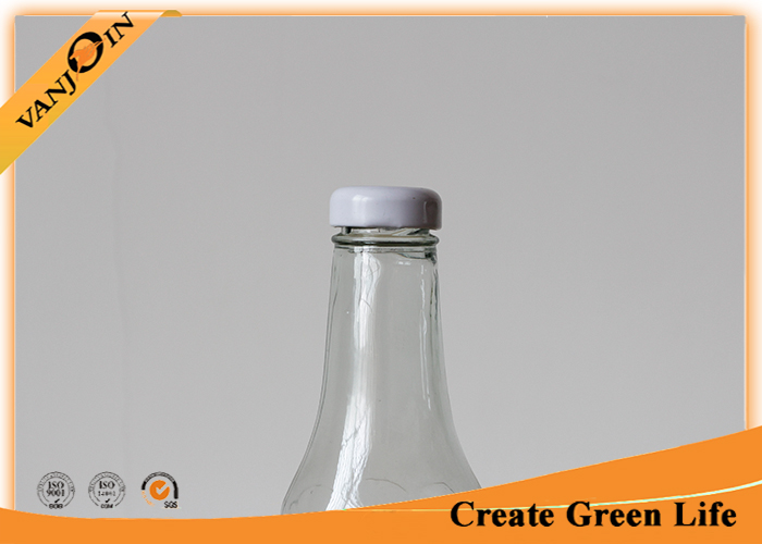 Food Grade 350ml Clear Glass Sauce Bottles With Metal Twist Off Cap