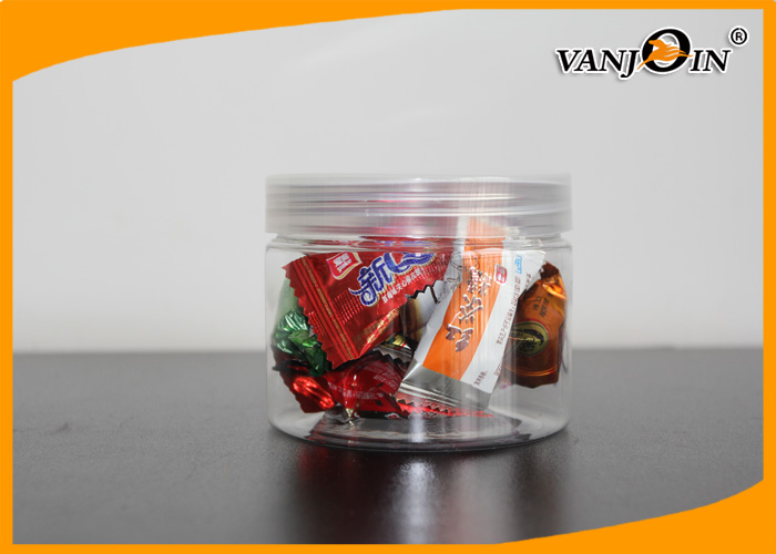 Custom 12oz 350ml Pet Plastic Food Jars , Plastic Candy Containers