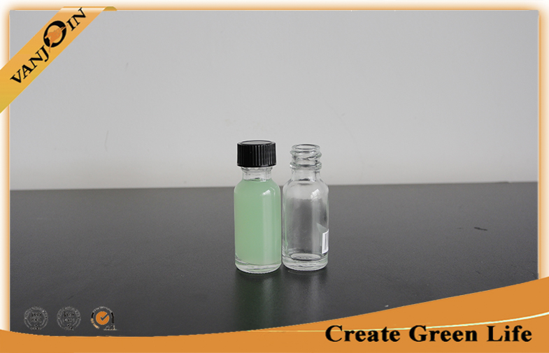 1oz Clear Glass Beverage Bottles , Glass Boston Round Bottles Customized