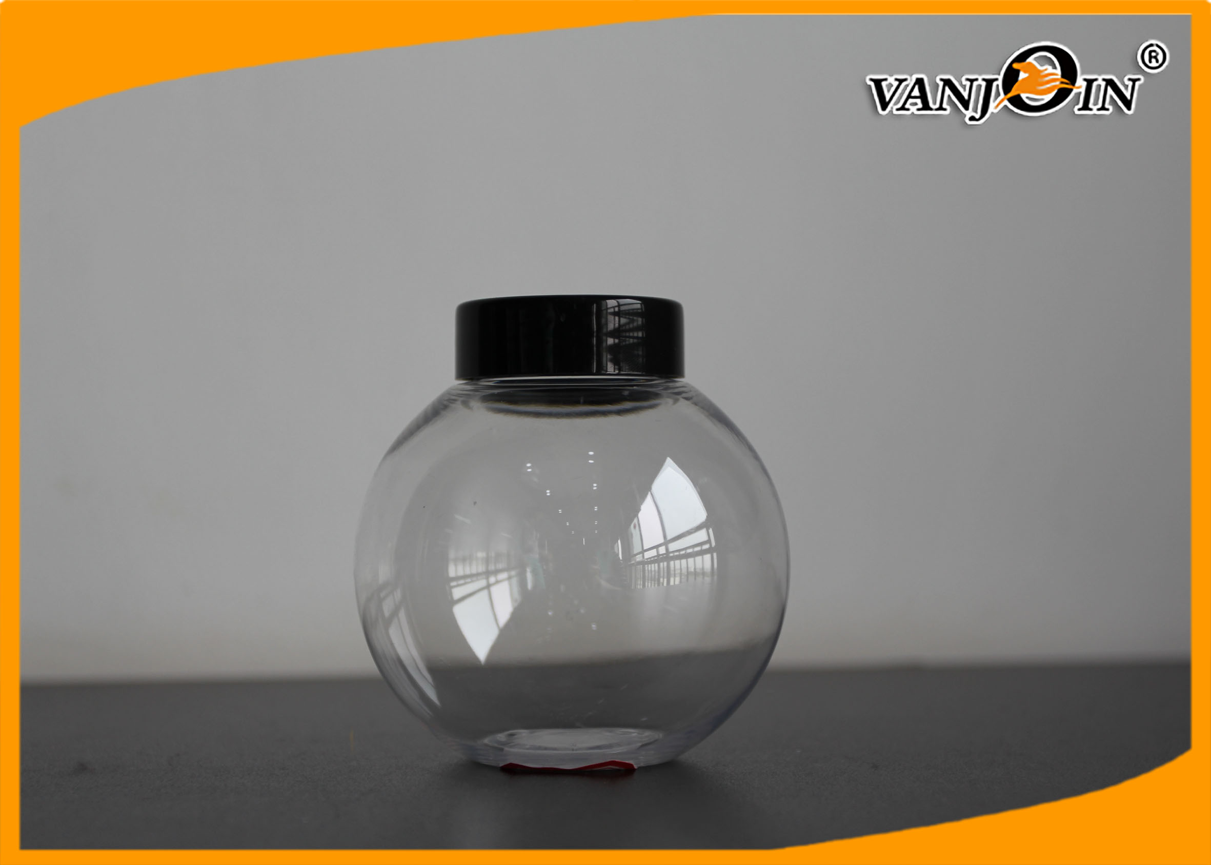 300ml Transparent Plastic Food Jars Round Plastic Candy Bottle