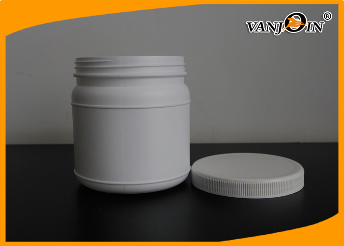 1000ml White Round Plastic Food Jars , HDPE Plastic Jar Containers For Protein Powder