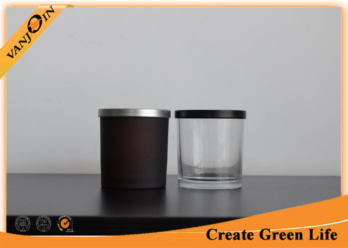 Customized Household Candle 10 oz Glass Storage Jar With Metal Cap