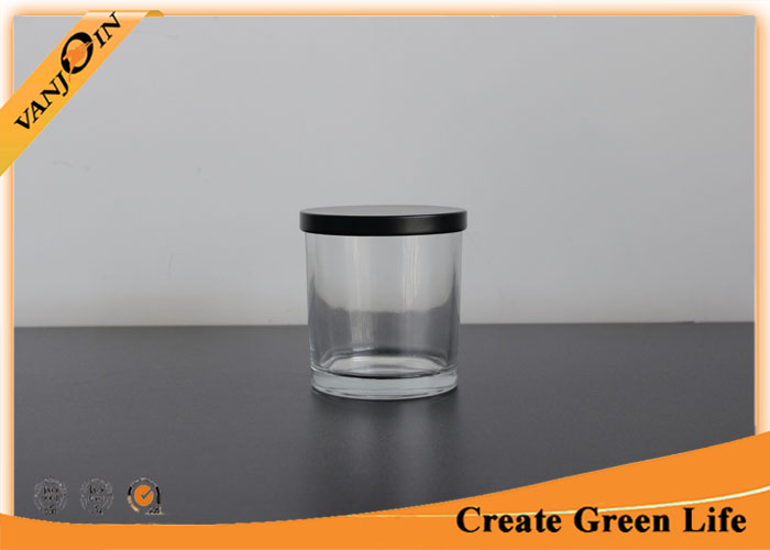 Customized Household Candle 10 oz Glass Storage Jar With Metal Cap