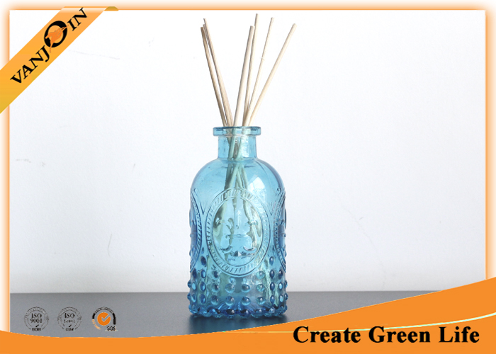 240ml Colored Glass Storage Jars with Lids , Fragrance Reed Diffuser Glass Bottles