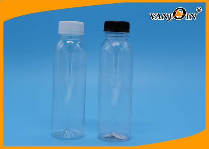 350ML Cylindrical PET Plastic Juice Bottle with Tamper Proof Cap