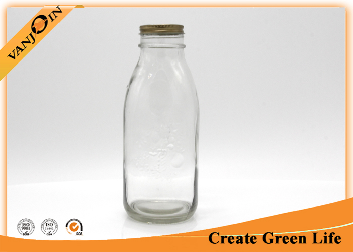 Cut Glass Beverage Bottles With Cap , 1000ml Ikea Glass Milk Bottle