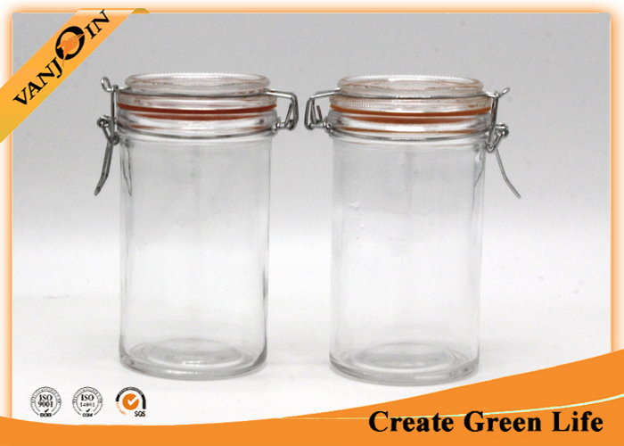 350ml safe reusable Round Glass Storage Jars with Lids for kitchen