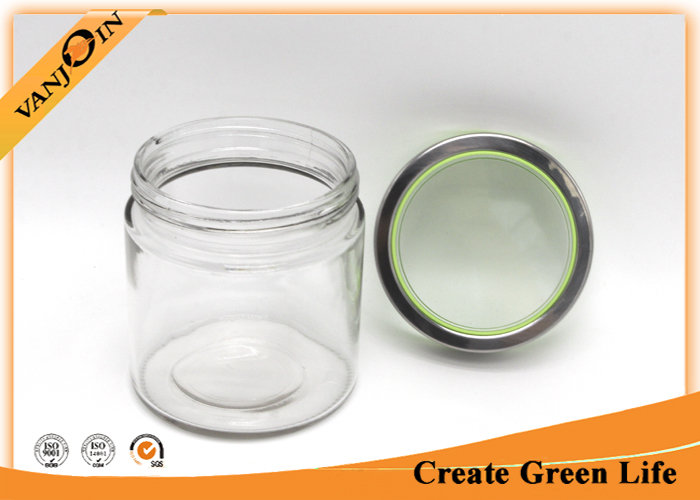 800ml glass food storage jars / Bottle With Visible Metal Screw Lid