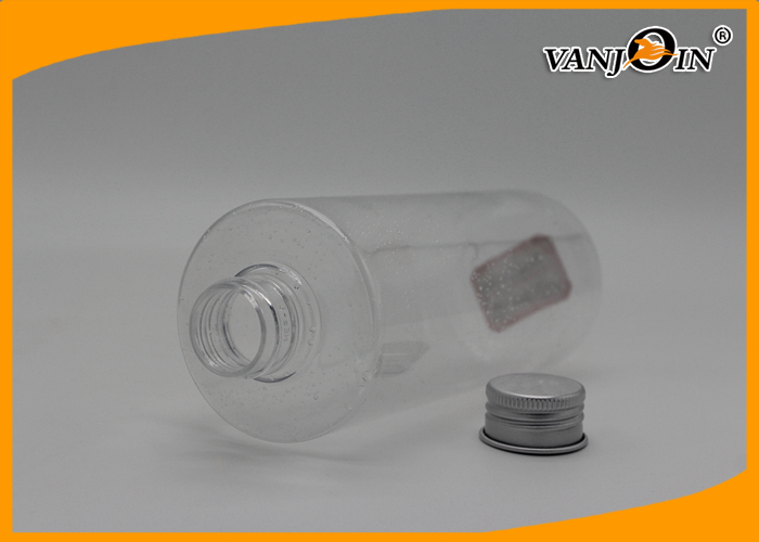 16oz / 8oz cylinder round Plastic Juice Bottles sliver cap custom printing