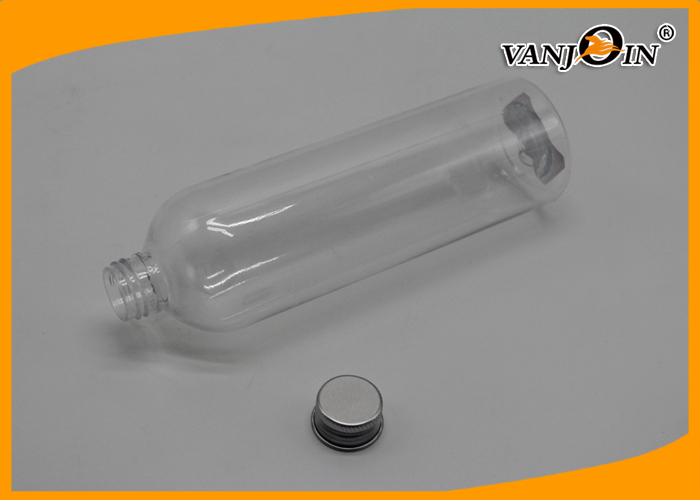 Aluminum Cap PET Juice Bottle , High Transparent Plastic Beverage Bottle