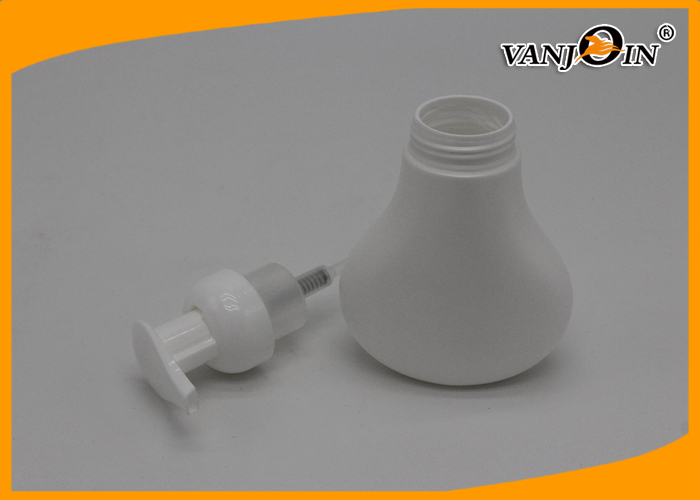 Fan shaped White Plastic Cosmetic Bottles / HDPE 300ml Plastic Pump Bottle