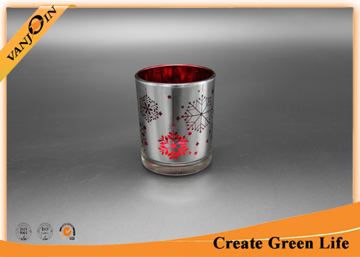 Mercury Votive Red Glass Storage Jars with Lids For Candle Decoration