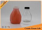 China 16oz French Square Glass Bottles , Squat Glass Juice Bottles With Plastic Tamper Evident Cap factory