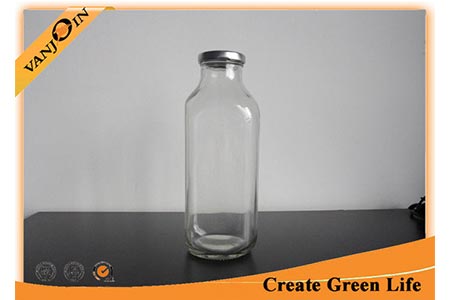 French Countryside 16 oz Glass Square Bottle - Tamper-Evident Cap - 2 3/4  x 2 3/4 x 7 1/2 - 10 count box