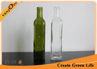 China Home Use 500ml Clear And Green Glass Square Bottles For Olive Oil , Cooking Oil factory