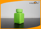 Green Square 100ml Plastic Pharmacy Bottles , Small Plastic Pill Bottles