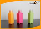 China 100ml HDPE Plastic Bottles with Flip Cap Orange / Green / Pink  Square Cosmetics Bottles company