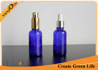 China Small 30ml Cobalt Blue Dark Glass Bottles for Essential Oils , Essential Oil Glass Containers supplier