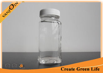 China 4oz Flint French Small Glass Bottles with Lids , Square Glass Containers for Milk or Juice supplier