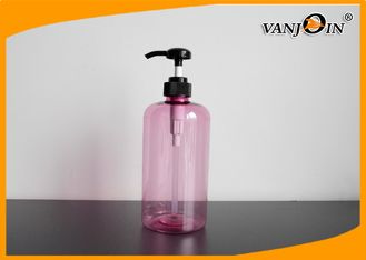 China Pink / Brown / Orange PET Cosmetic Bottles with Pump Boston Round 850ml for Shampoo supplier
