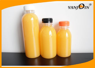 China Round Small Empty Plastic Juice Bottles with Lids / Food Grade Plastic Soda Bottles supplier