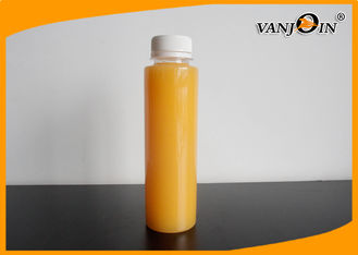 China 400ml Empty Cylindrical Plastic Juice Bottles with Caps , Recycled Clear Plastic Bottles supplier