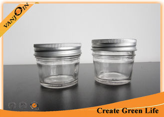 China 4oz Little Eco Mason Glass Jars With Metal Screwing Lid , Glass Canning Jar Wholesale supplier