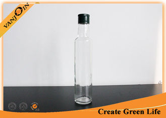 China Transparent Round 250ml Reusable Olive Oil Glass Bottles With Cap , Glass Packaging Bottle supplier