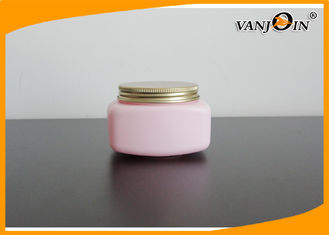 China Pink Square HDPE Plastic Cream Jar with Screw Caps , Cosmetic Packaging Jars supplier