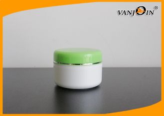 China Empty Round 140ml Plastic Cream Jar with Green Lids for Skin Care Cream Packaging supplier