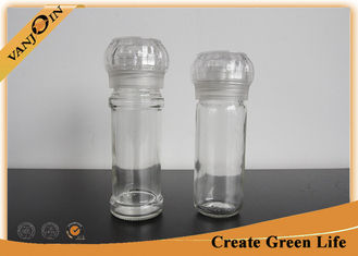 China Food Grade 90ml Glass Sauce Bottles With Pepper Plastic Grinder 43mm Diameter supplier