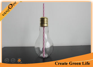 China 300ml Light Bulb Beverage Glass Bottles For Juice or Milk Packaging With Screw Cap supplier