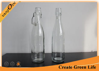 China Sealable Glass Beverage Bottles with Lids , Clear 500ml Liquid Packaging Specialty Glass Bottles supplier