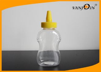 China BPA Free 350ml Plastic Food Jars for Bee Storage / Plastic Honey Jar with Screw Cap supplier