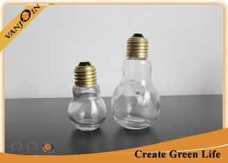 China Decoration 150ml Clear Glass Beverage Bottles Bulb Shape With Metal Cap , Specialty Glass Bottles supplier