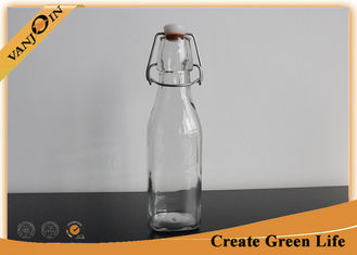 China Sealable Glass Beverage Bottles 250ml Small Glass Bottles with Lids and Stainless Swing Top supplier