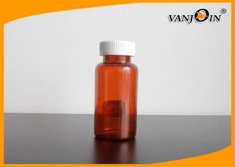 China 200cc Cylinder Amber Plastic Pharmacy Bottles with Children Security Caps / Lids supplier