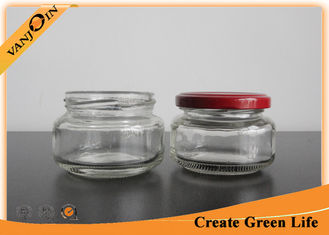 China Kitchen 100ml Wide Mouth Squat Glass Jam Jars / Glass Food Containers with Lids supplier