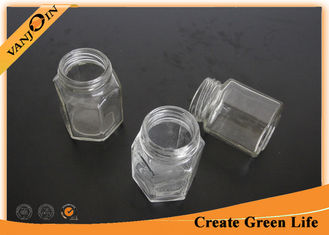 China 115ml Hexagon Flint Glass Food Jars With Metal Twist Off Cap , Small Apothecary Glass Jars supplier