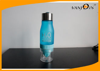 China Tritan Material Blue Lemon Water Drinking Bottles Screw Caps , Plastic Bottles for Cold Water or Milk supplier