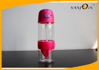 China Custom Orange Lemon Fruit Juice Plastic Drink Bottles with Straw , Plastic Empty Water Bottles supplier