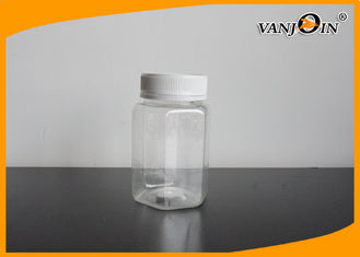 China 400ML Wide Mouth Square Plastic Food Containers / Plastic Candy Jar For Coffee Beans Jam supplier